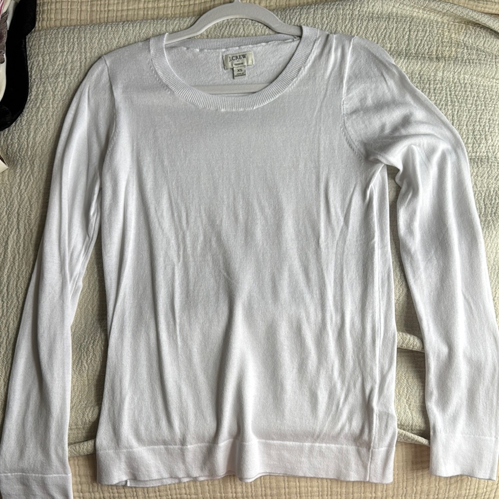 White Long Sleeve Top Light Sweater
